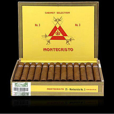 Montecristo No. 3 box of 25 Havana Cuba cigars at amazing prices – City ...